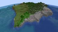 A fairly large island with multiple biomes in Minecraft (Image via Mojang)
